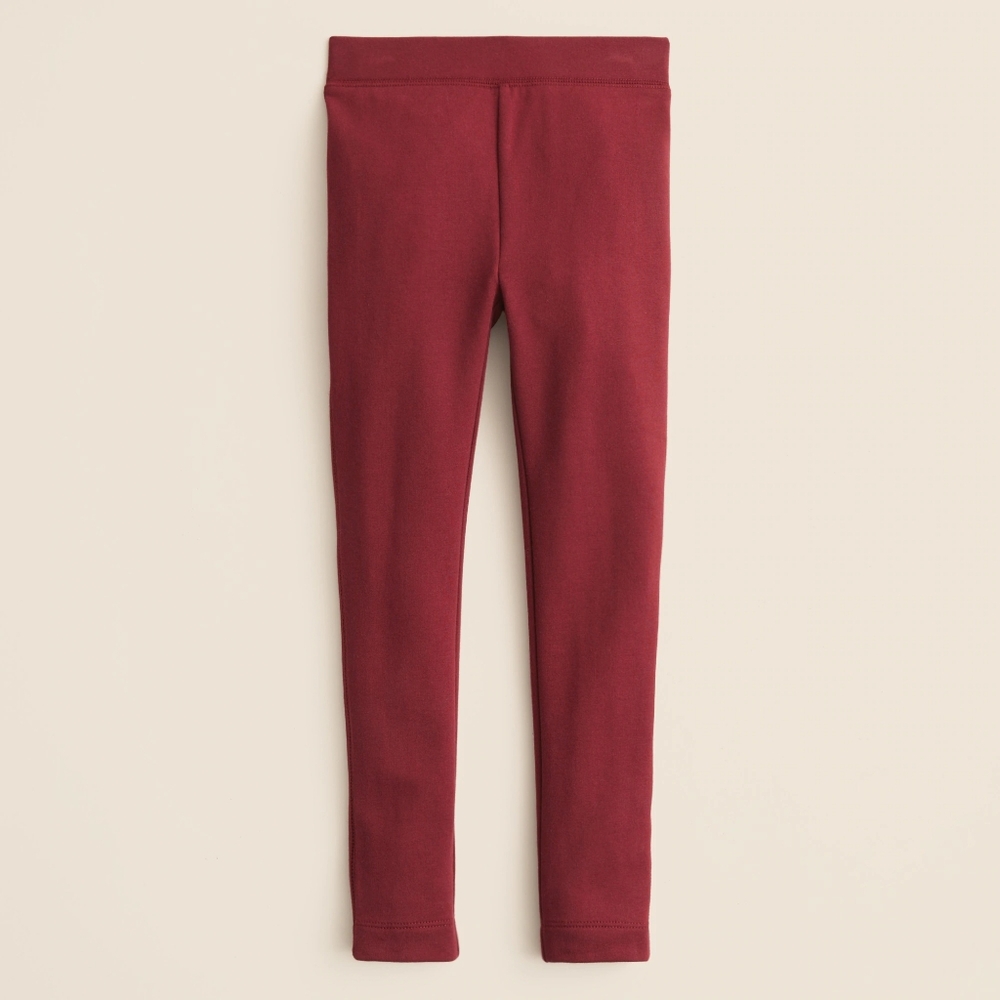 Crewcuts Girls Cozy French Terry Leggings, 7, Burgundy